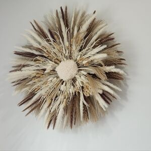 Boho Wall Decor with Natural Dried Grasses